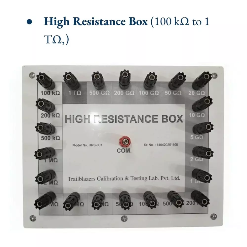 TCTL High Resistance Box (HRB) 100 kΩ to 1 TΩ Range for Laboratory & Industrial Use, HRB-5