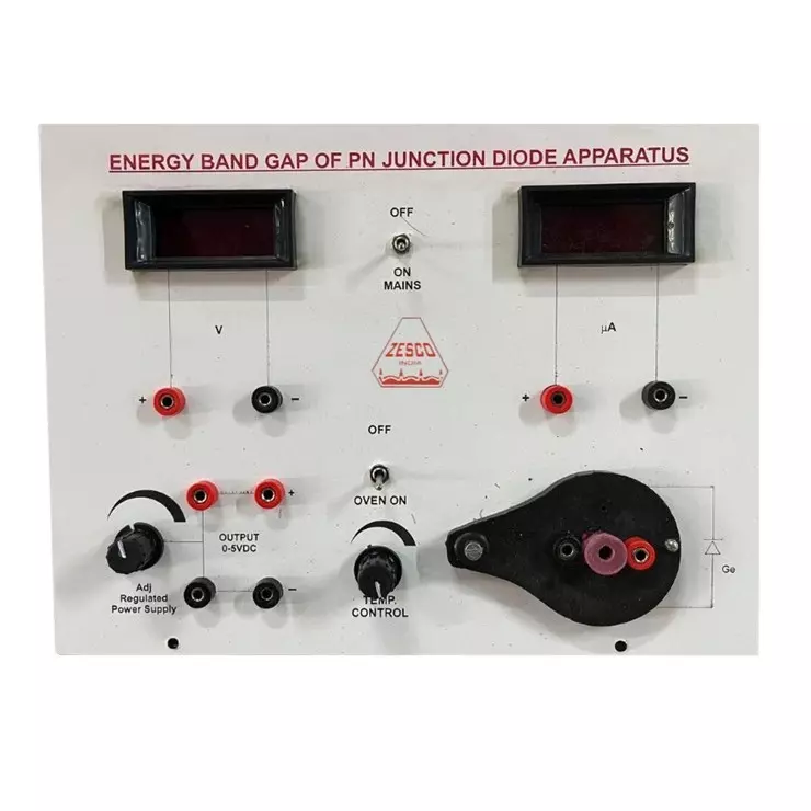 Zesco India Energy Band Gap of PN Junction Diode Apparatus Rectangular Shape and 0-5 VDC Voltage for Physics Labs, ZESCO-016