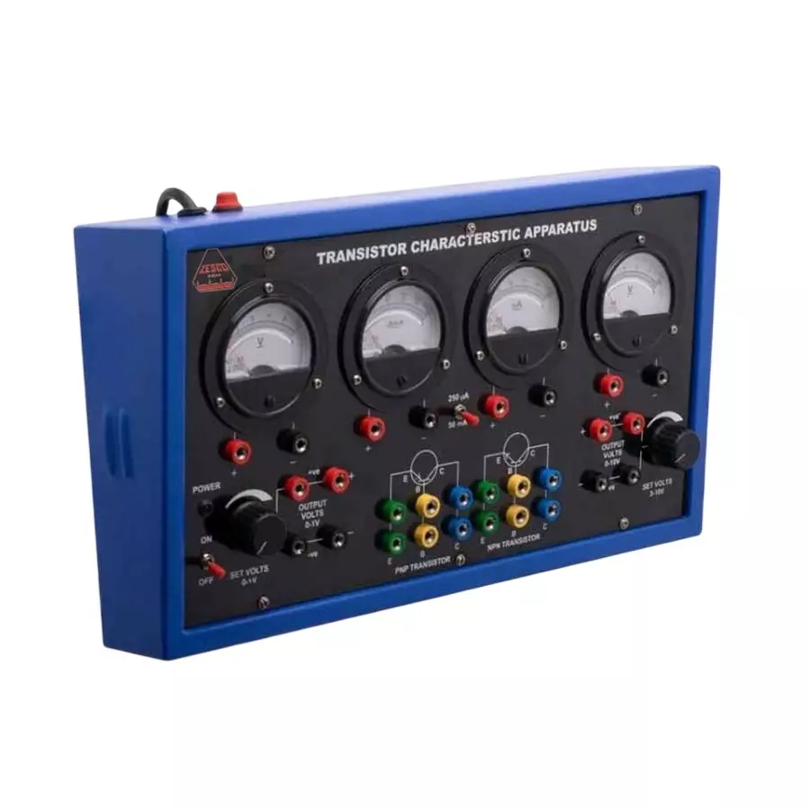 Zesco India Transistor Characteristic Apparatus Rectangular Shape and 0-10 VDC, 0-1 VDC Voltage for Physics Labs, ZESCO-041