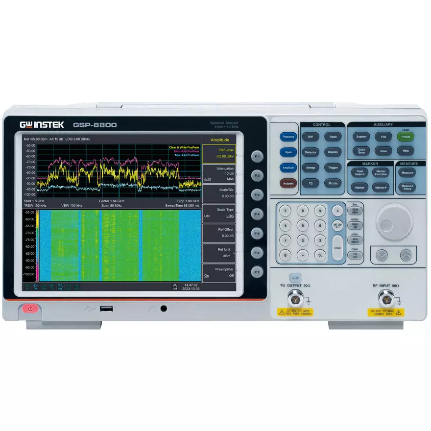 Gw Instek Spectrum Analyzer 10.4-inch XGA LCD display (1024 x 768) Display Standard: LAN, USB Interface, GSP-8800