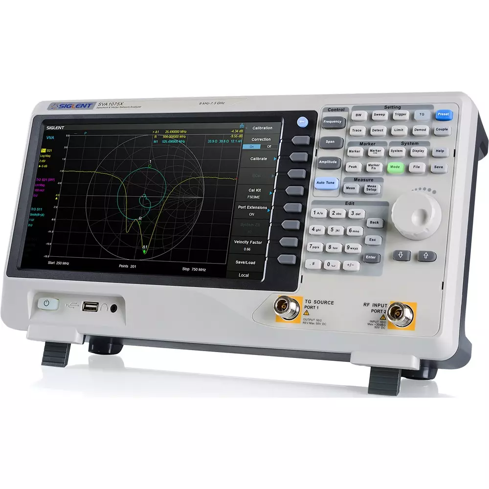 Siglent Spectrum Analyzer 1 Hz to 1 MHz Resolution USB device, USB host, LAN Interface, SVA1075X