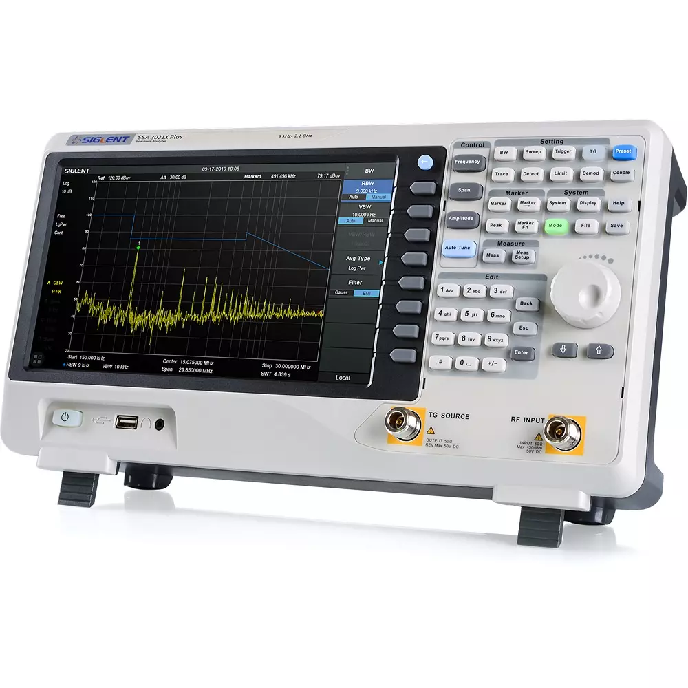 Siglent Spectrum Analyzer 1 Hz to 1 MHz Resolution USB device, USB host, LAN Interface, SSA3075X Plus