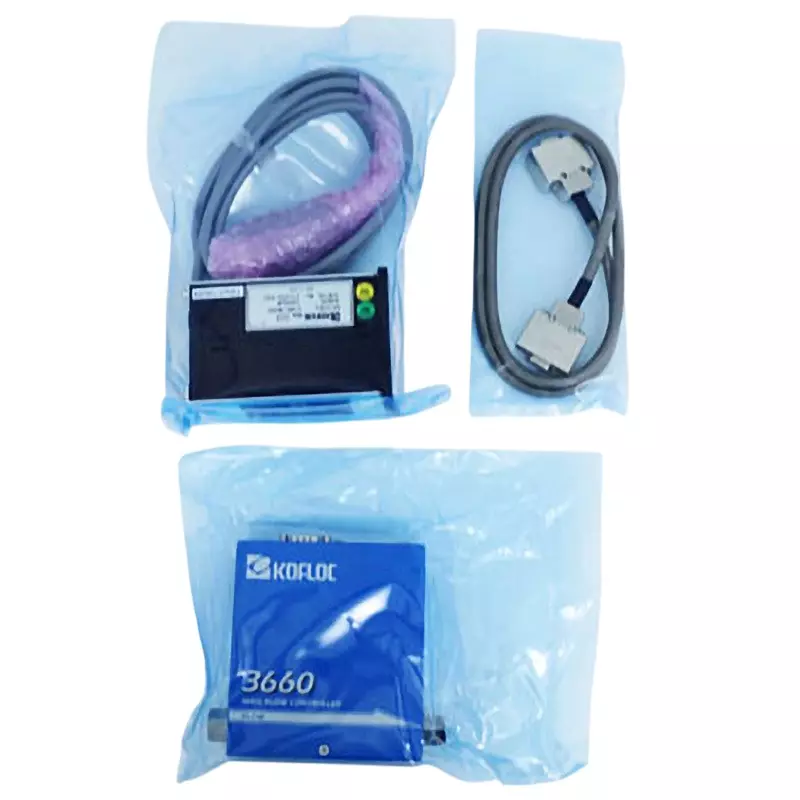 KOFLOC Mass Flow Controller 100SLM Rate, 3665-RC1/4-H2-100SLM-20℃ + CR-400B + CP-STD1-1M