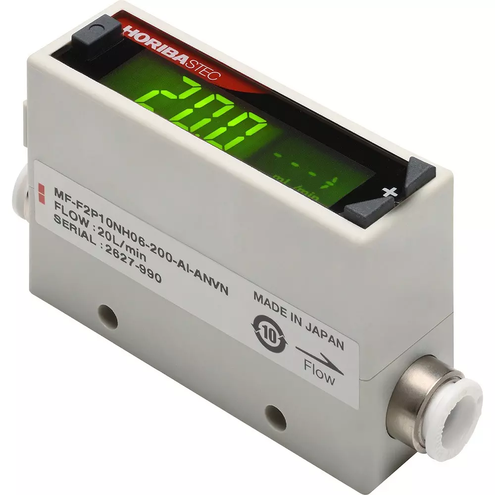 HORIBA Mass Flow Meter, Flow rate/cumulative display direction: Can be reversed up or down in SET, MF-F2P10NH08-201-AI-ANV