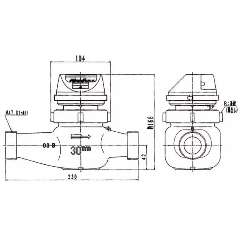 Aichi Tokei Denki Hot Water Meter, Local Specifications Vertical shaft type impeller type Type Horizontal Mounting Direction, PHDY