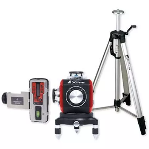 Shinwa Rules X Line Laser Robo Level Machine Red with Receiver & Tripod Set 127x182x188 mm, 80031297