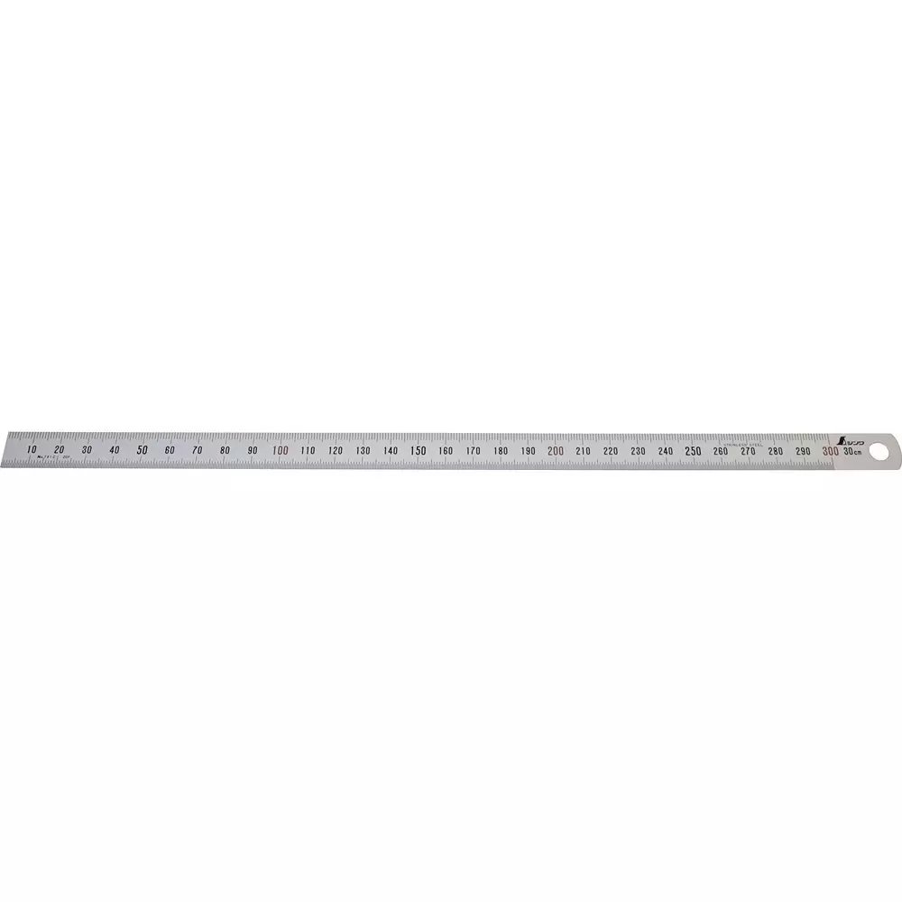 Shinwa Rules Narrow Straight Rule, Silver Stainless Steel 30 cm Measurement Range, 13250