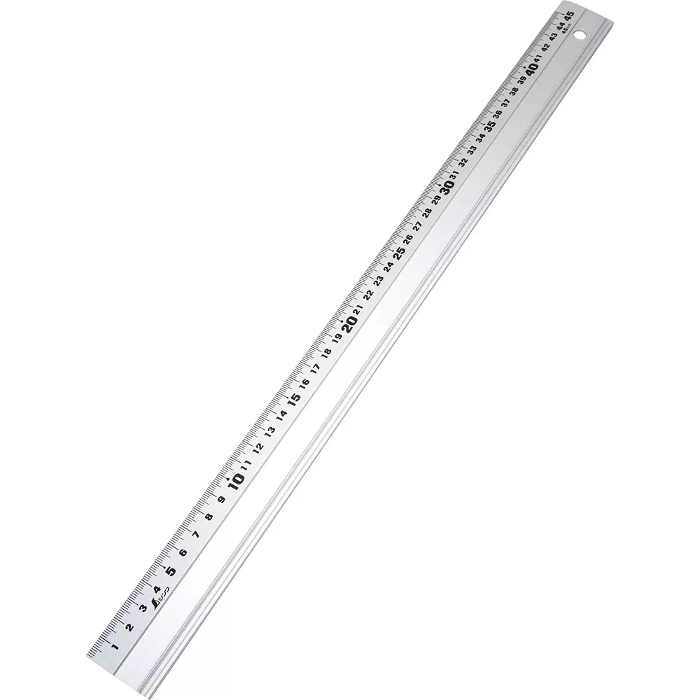 Shinwa Rules Aluminum Straight Scale Alsuke (With Non-Slip) ±0.25 mm Length Tolerance, 65358