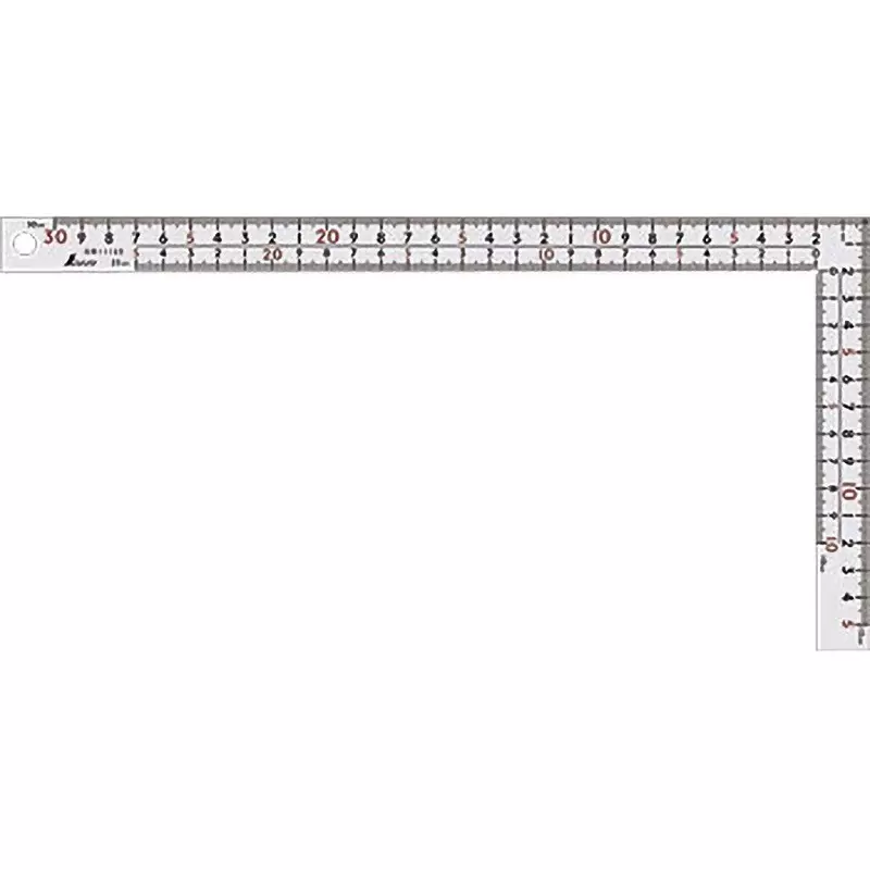 Shinwa Rules Curve Measure Thick Wide White White Front And Back Same 8 Steps Scale 320(160)x20x2.0 mm mm, 11160