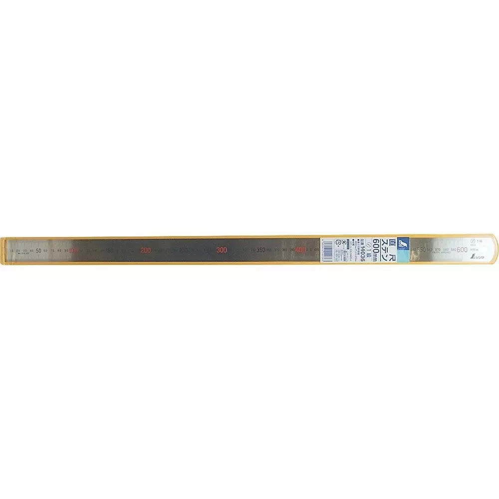 shinwa-rules-straight-ruler-stainless-steel-with-red-numbers-jis-stainless-steel-600-mm-measuring-range-19020