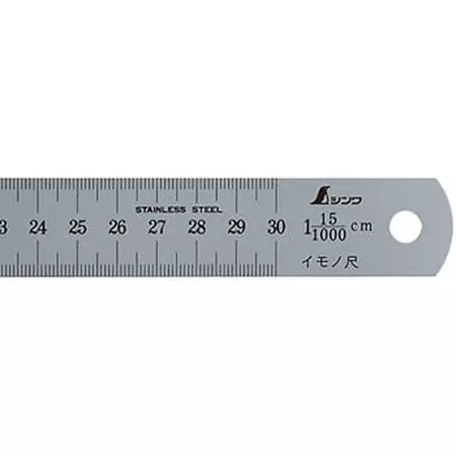 Shinwa Rules Stainless Steel Imono Scale cm Display Silver, 68536474