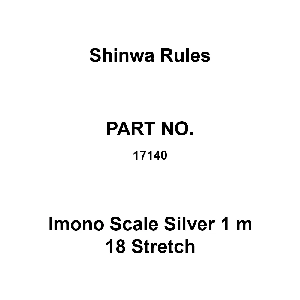 Shinwa Rules Imono Scale Silver 1 m 18 Stretch Stainless Steel 1060 x 35 x 1.5 mm, 17140