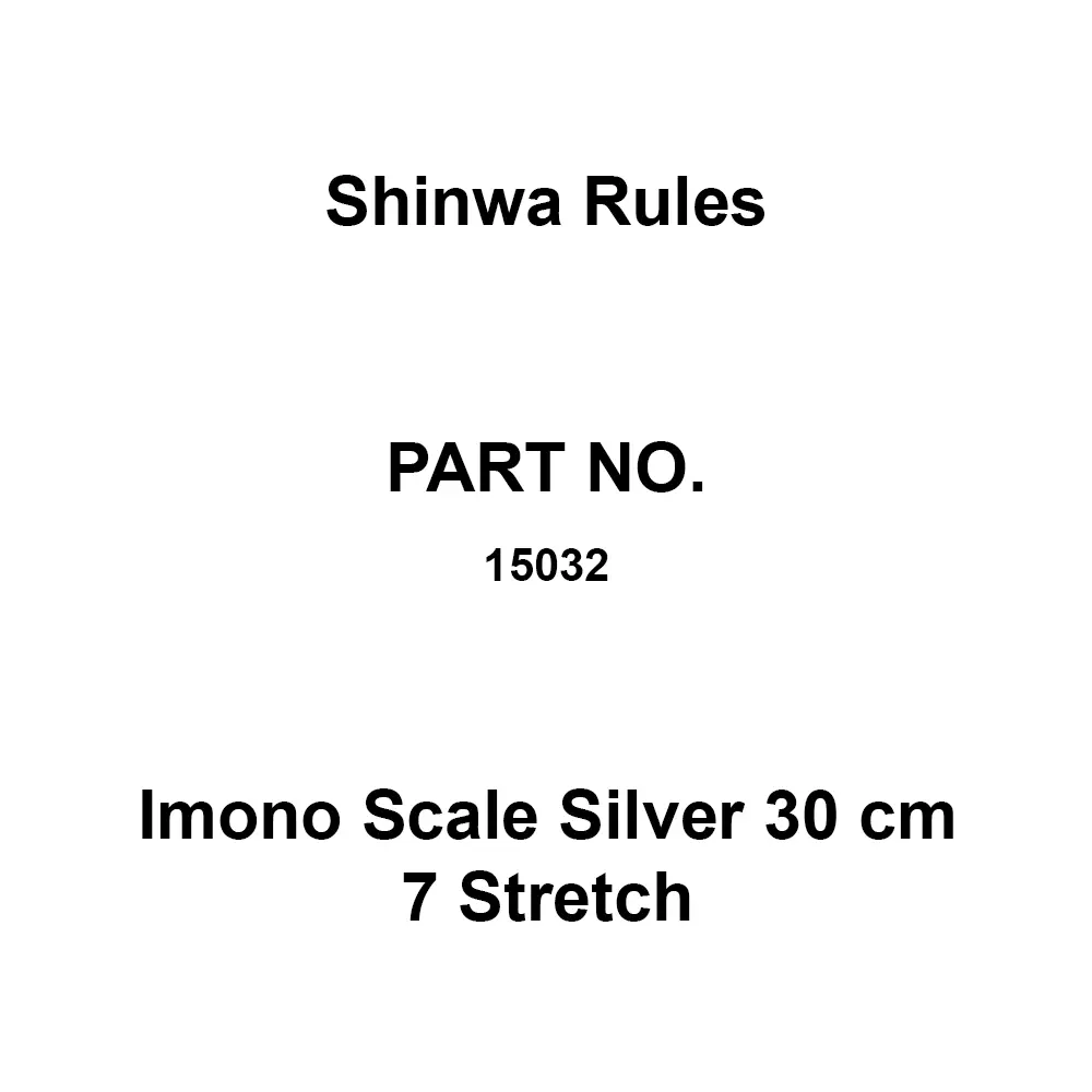 Shinwa Rules Imono Scale Silver 30 cm 7 Stretch Stainless Steel 345 x 25 x 1.0 mm, 15032