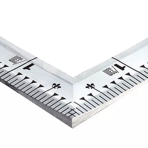 Shinwa Rules Square Thickness Curved Equivalent Scale Silver 485×242.5×1.4 mm, 68535293