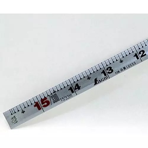 Shinwa Rules Square Thickness Curved Equivalent Scale Silver 485×242.5×1.4 mm, 68535293