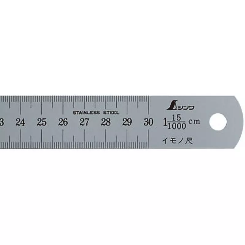 Shinwa Rules Imono Scale Silver Stainless Steel 2% Elongation 345x25x1 mm, 15105