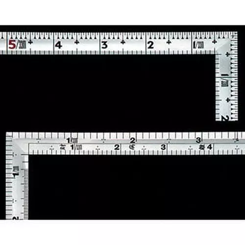 Shinwa Rules Square Thickness Curved Scale Silver, 68535415