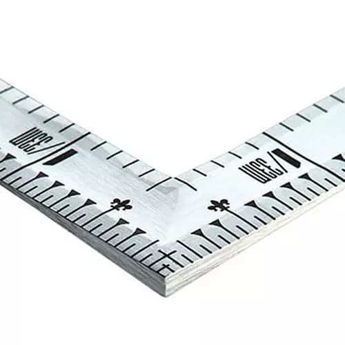 Shinwa Rules Square Thickness Curved Scale Silver, 68535415