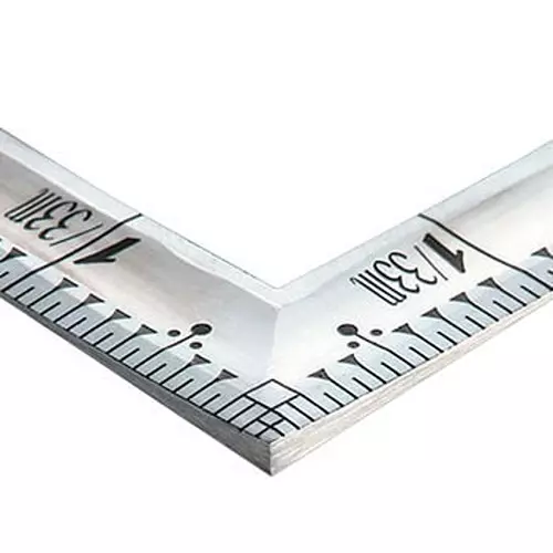 Shinwa Rules High Quality Square Thick Curved Scale Silver (Takumi Jingoro Supple), 68535661