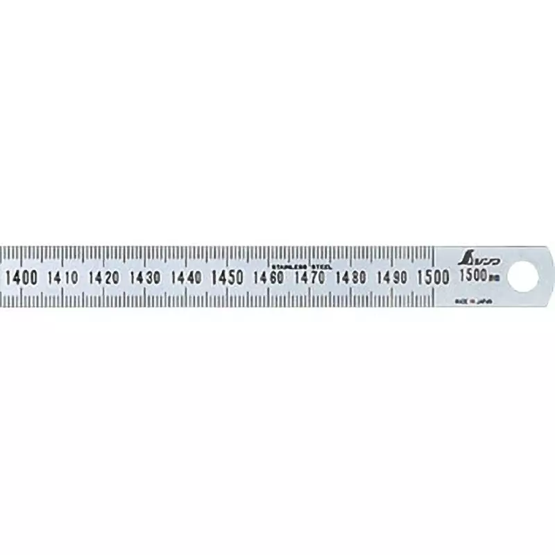 Shinwa Rules Narrow Straight Rule, Silver Stainless Steel 150 cm Measurement Range, 13285