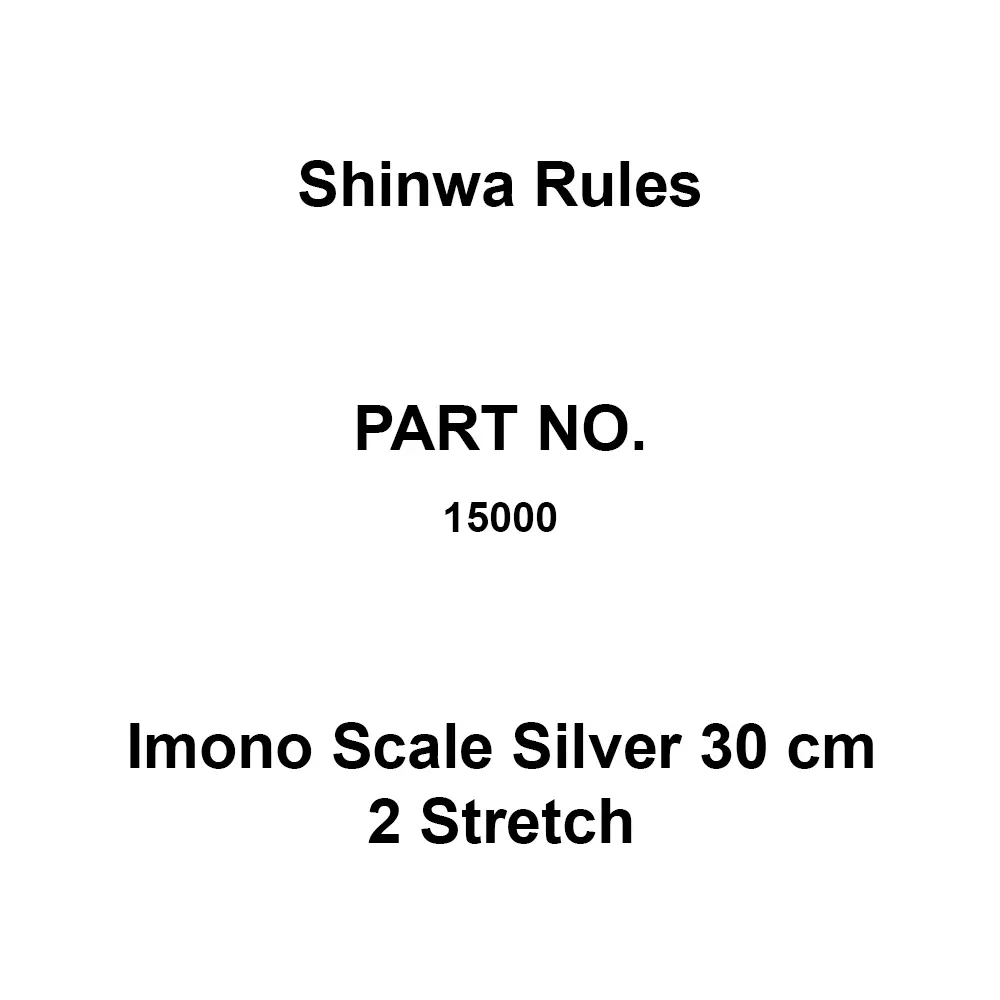 Shinwa Rules Imono Scale Silver 30 cm 2 Stretch Stainless Steel 345 x 25 x 1.0 mm, 15000