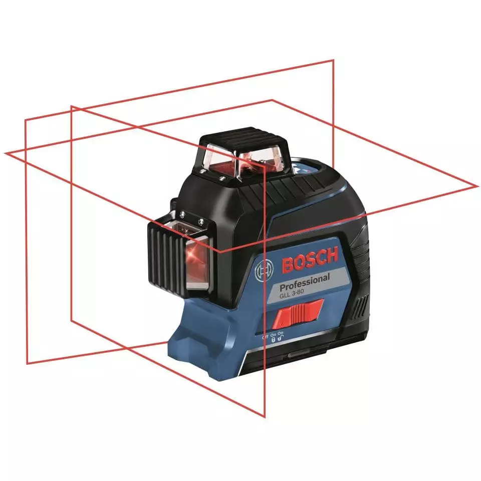 Bosch Laser Marking Device 4 AA alkaline batteries Power Supply IP54 Dust/Water Protection Laser diode, GLL3-80NKIT