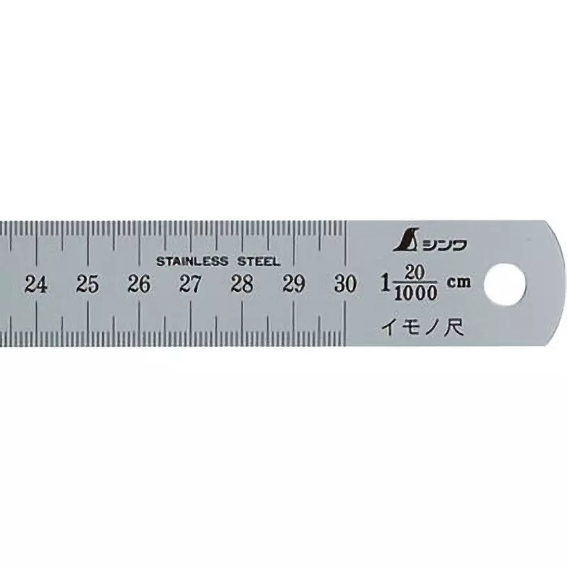 Shinwa Rules Imono Scale Silver Stainless Steel 2% Elongation 345x25x1 mm, 15156
