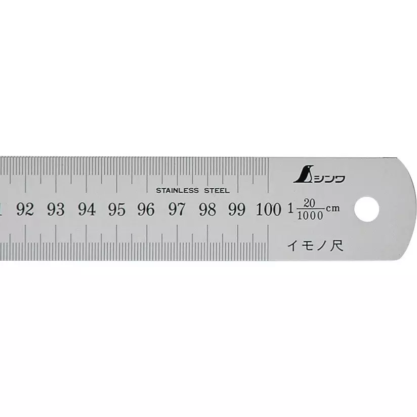 Shinwa Rules Imono Scale Silver Stainless Steel 2% Elongation 1065x35x1.5 mm, 17167