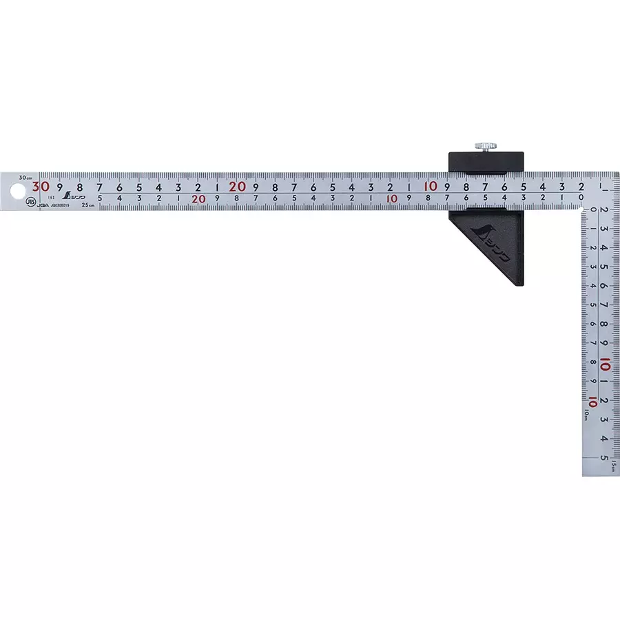 Shinwa Rules Curve Measure Thick & Wide Scale with Stopper Silver 30 cm, 44346488