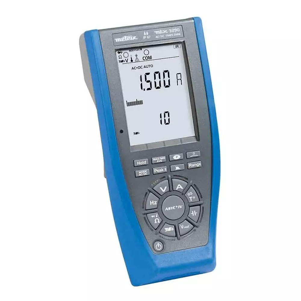 Metrix MTX 3290 Handheld Digital Multimeter, True RMS, 20A ac Max, 20A dc Max, 600V ac Max, MTX3290