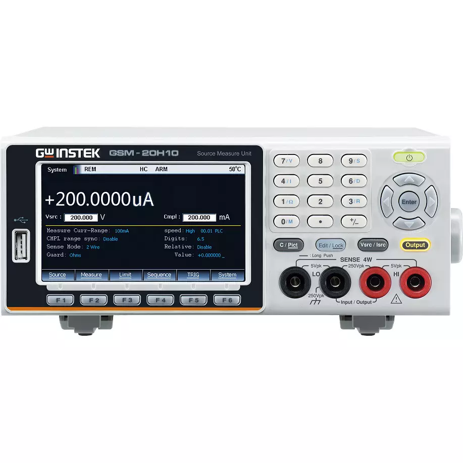 Gw Instek Source Measure Unit 0.012% (at 5 1/2 digit resolution) Measurement Accuracy Remote: RS-232 C,, GSM-20H10