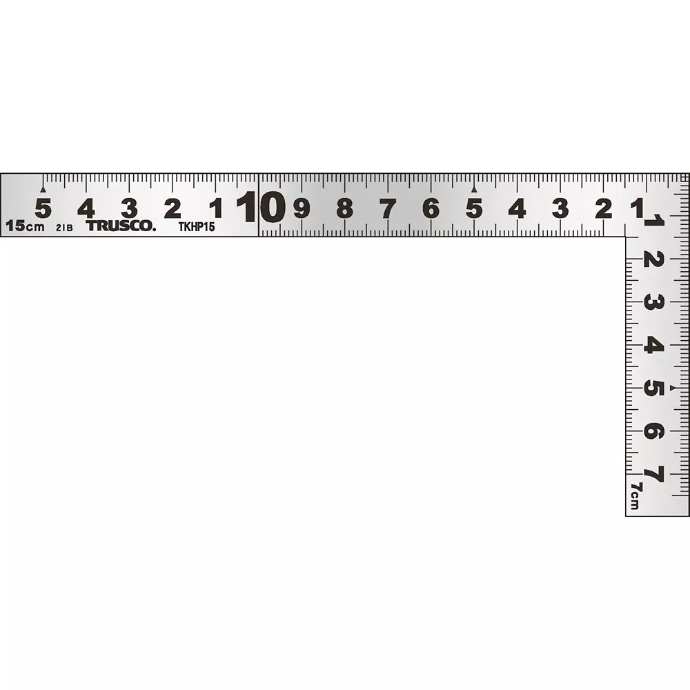 Trusco Curved Ruler Front and back cm scale Scale AC quired JIS Standard Certification Silver finish/matte, TKHP-15