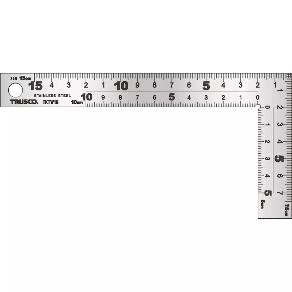 Trusco Square Scale Front and back cm scale Scale AC quired JIS Standard Certification Silver finish/matte, TKTW-15