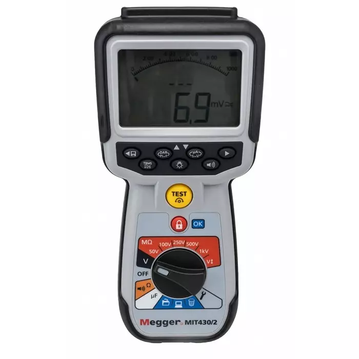Megger MIT430 2 Insulation Tester, 10V Min, 1000V Max, 200 GΩ Max, CAT IV - UKAS Calibration, 1004-740