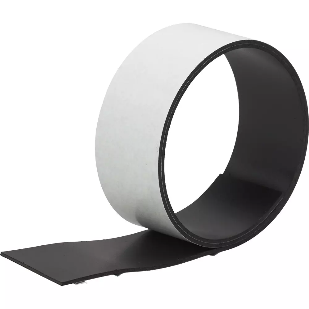 MonotaRO Band Magnet Isotropic With Adhesive Black 1.2 mm Thickness 30x500 mm Size, 68103062