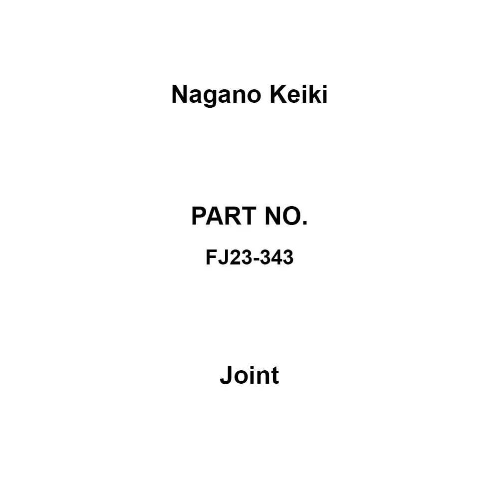 Nagano Keiki Joint 20 MPa Maximum Operating Pressure, FJ23-343
