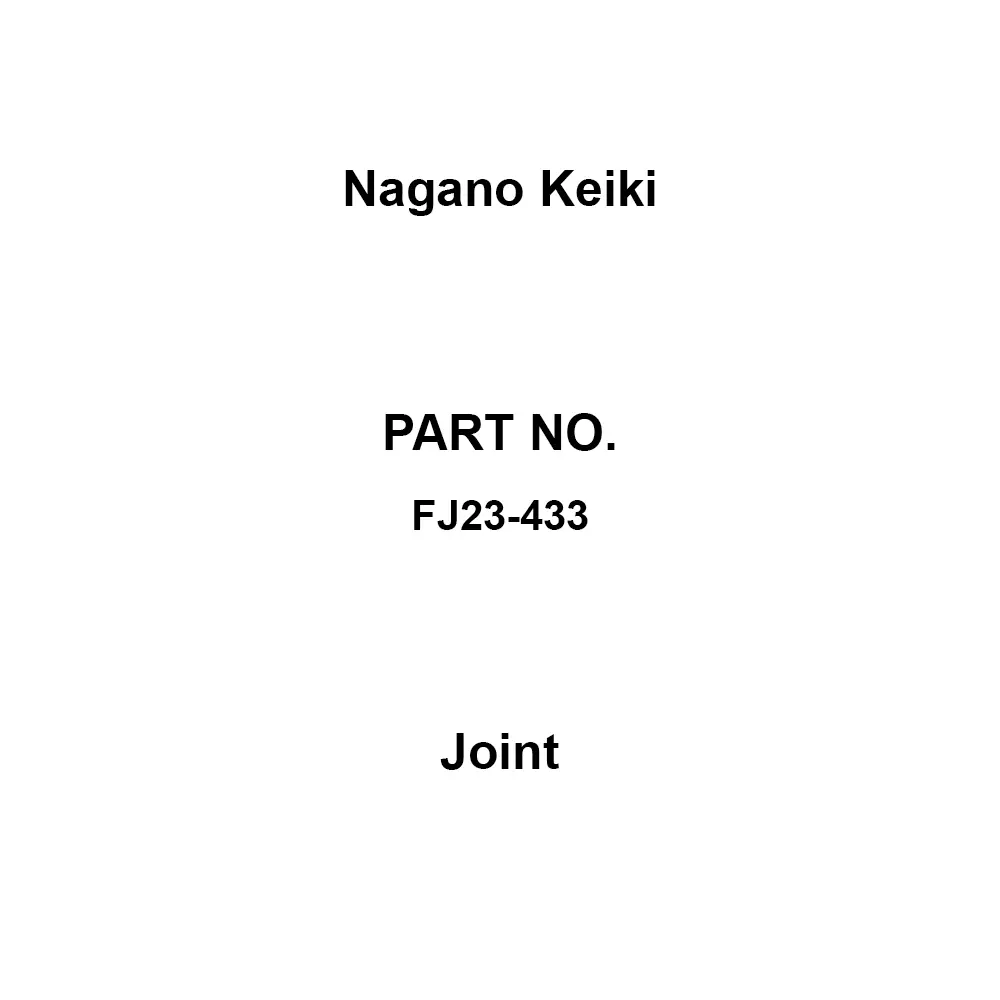 Nagano Keiki Joint 20 MPa Maximum Operating Pressure, FJ23-433