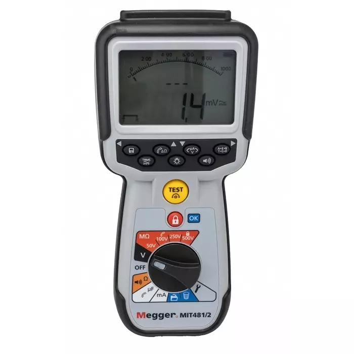 Megger MIT481 Insulation Tester, 50V Min, 500V Max, 200 GΩ Max, CAT IV - RS Calibration, 1004-741