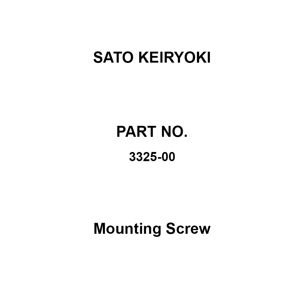 Sato Keiryoki Mounting Screw Φ27.5 x34 mm Size R3/4 Mounting Screw, 3325-00