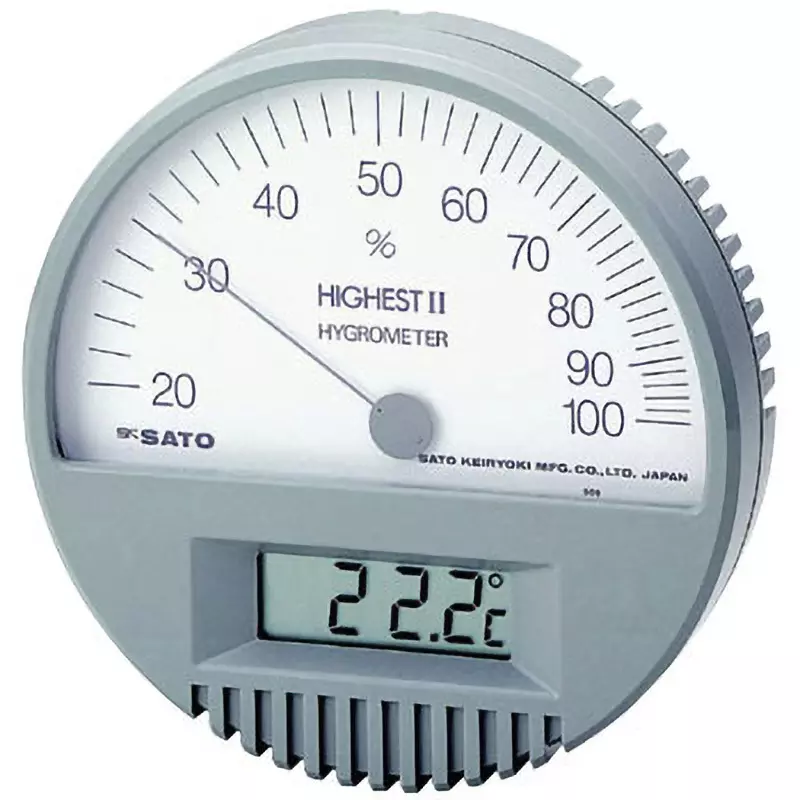 Sato Keiryoki Hygrometer Humidity 20-100% rh<br> Temperature 0-50 ℃ Measurement Range, 7542-00