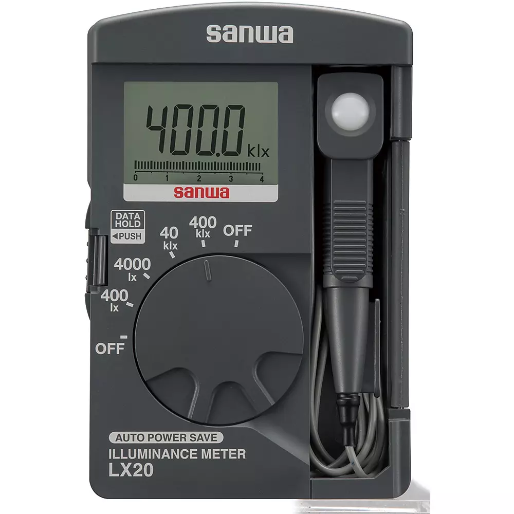 Sanwa Illuminometer Illuminometer Type LR44 (alkaline battery) 1.5 V x 2 Power Supply Extension 0.9 Cable Length, LX20