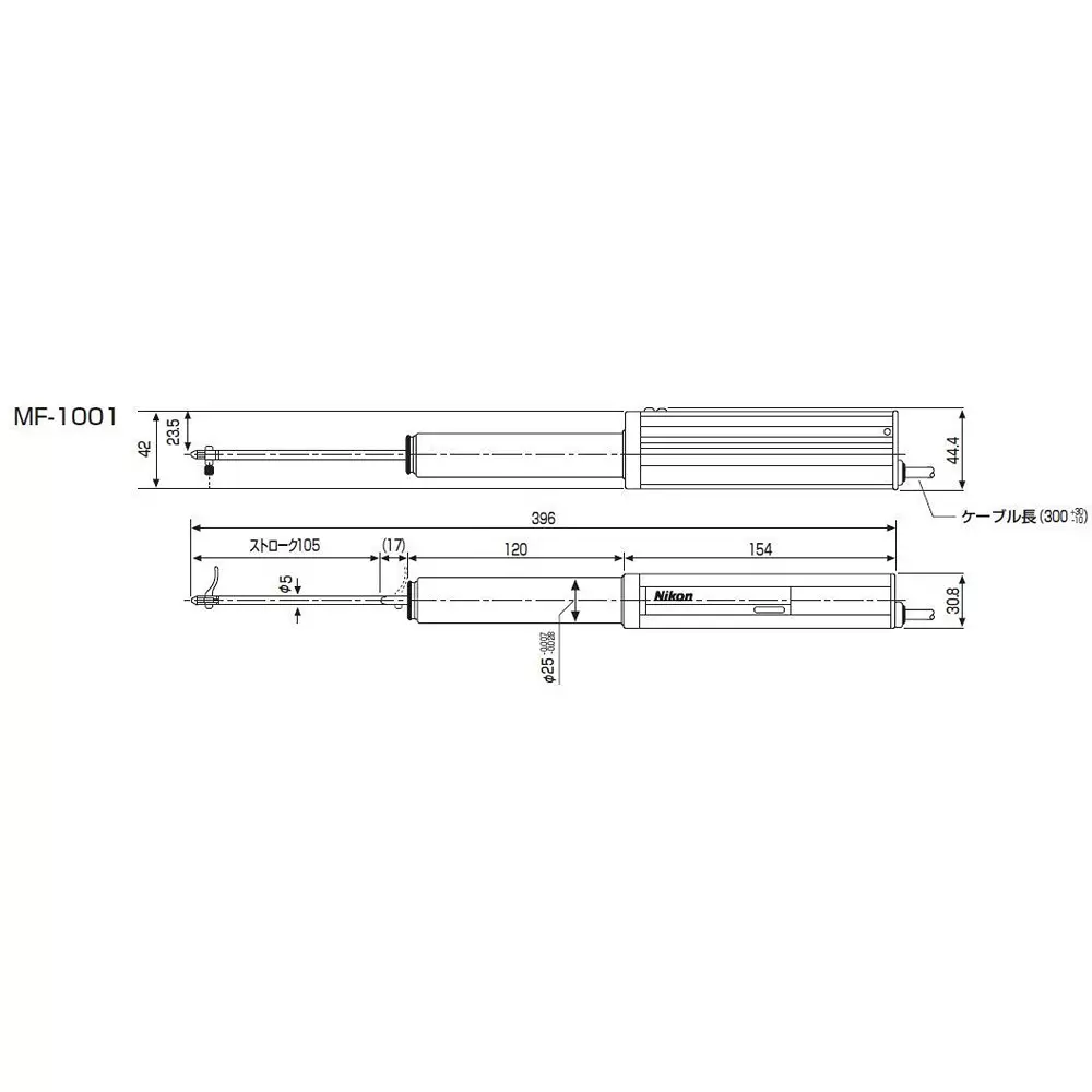 Nikon Digimicrohead 3 μm(20℃) Accuracy 0℃ to +40℃ Operating Temperature Range 0 to 100 Measurement Range, MF-1001
