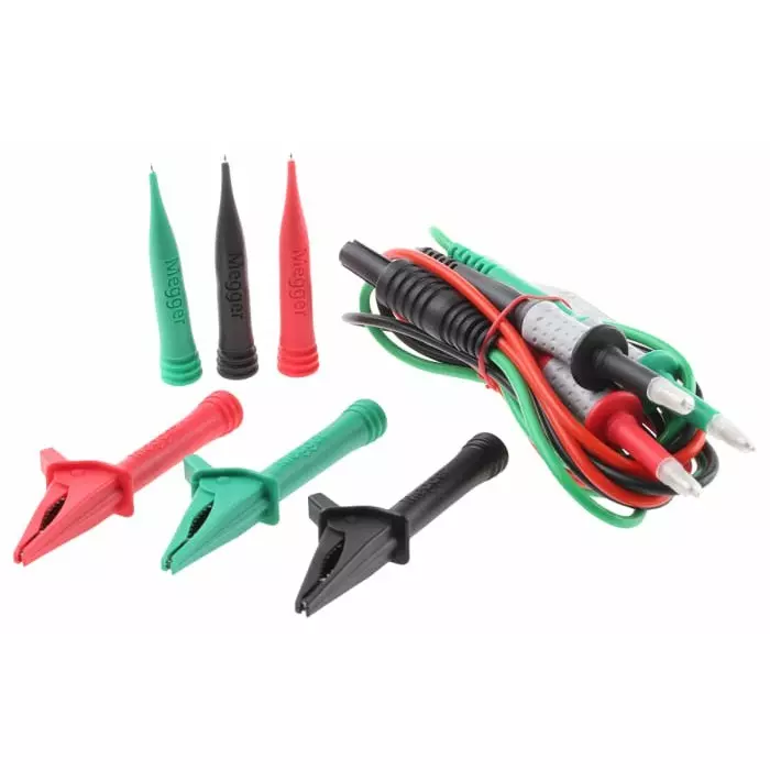 Megger Test Lead Kit with Crocodile Clip, CAT IV, 6231-592