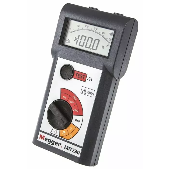 Megger MIT230 Insulation Continuity Tester, 250V Min, 1000V dc Max, 999 mΩ Max, CAT III 300V, MIT230-EN
