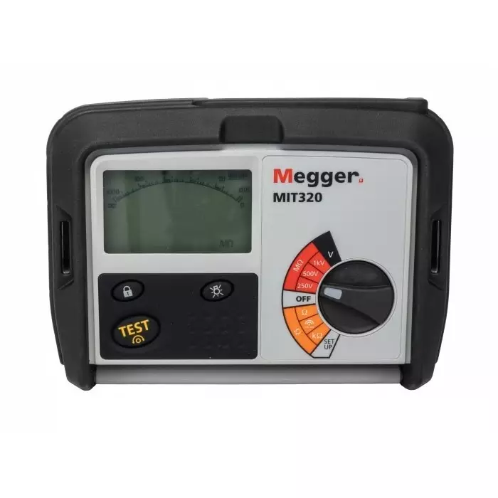 Megger MIT320 Insulation Continuity Tester, 250V Min, 1000V dc Max, 999 mΩ Max, CAT III 600V - UKAS Calibration, MIT320-EN