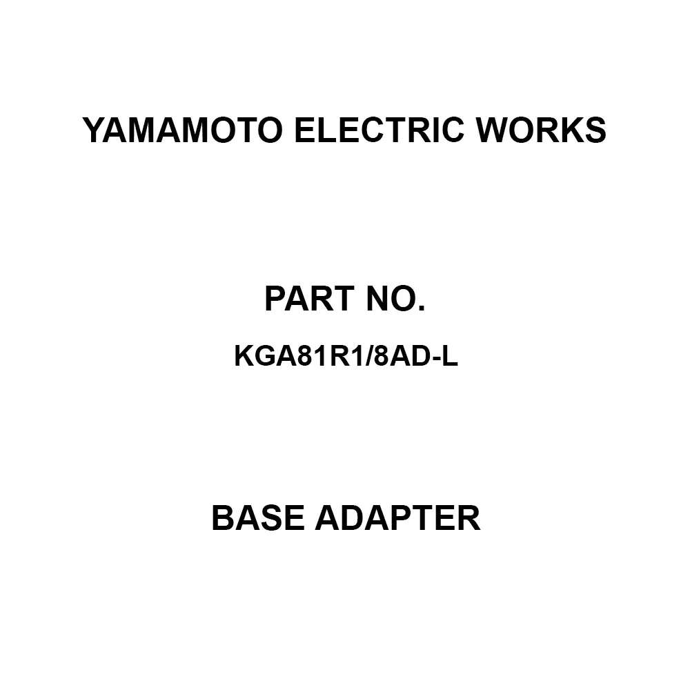 Yamamoto Electric Works Base Adapter Low pressure side Type, KGA81R1/8AD-L