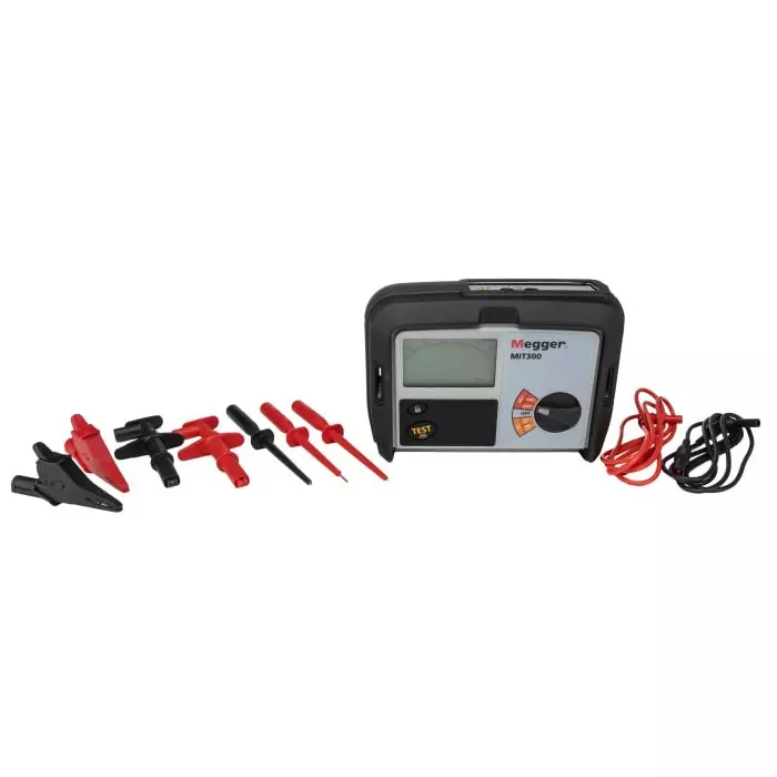 Megger MIT300 Insulation Continuity Tester, 250V Min, 500V dc Max, 999 mΩ Max, CAT III 600V - UKAS Calibration, MIT300-EN