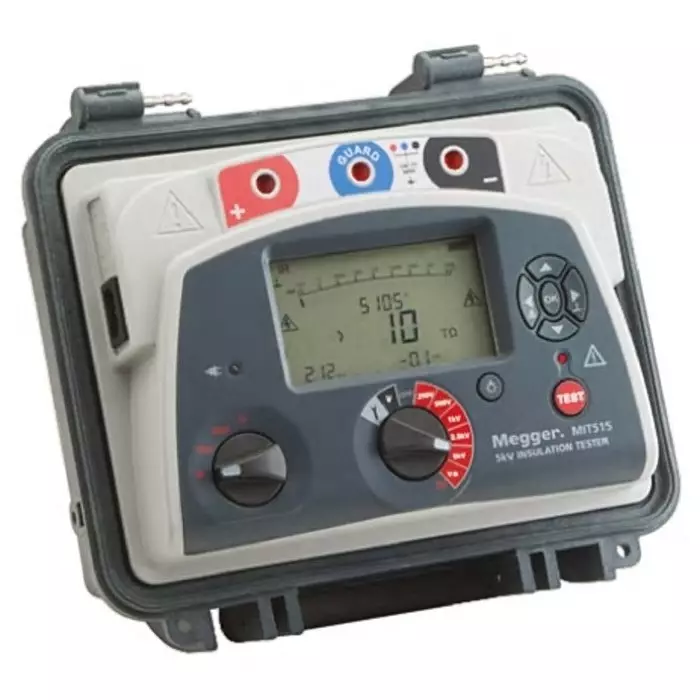 Megger MIT515 Insulation Tester, 250V Min, 5000V Max, 10T Ω Max, CAT IV, 1002-690