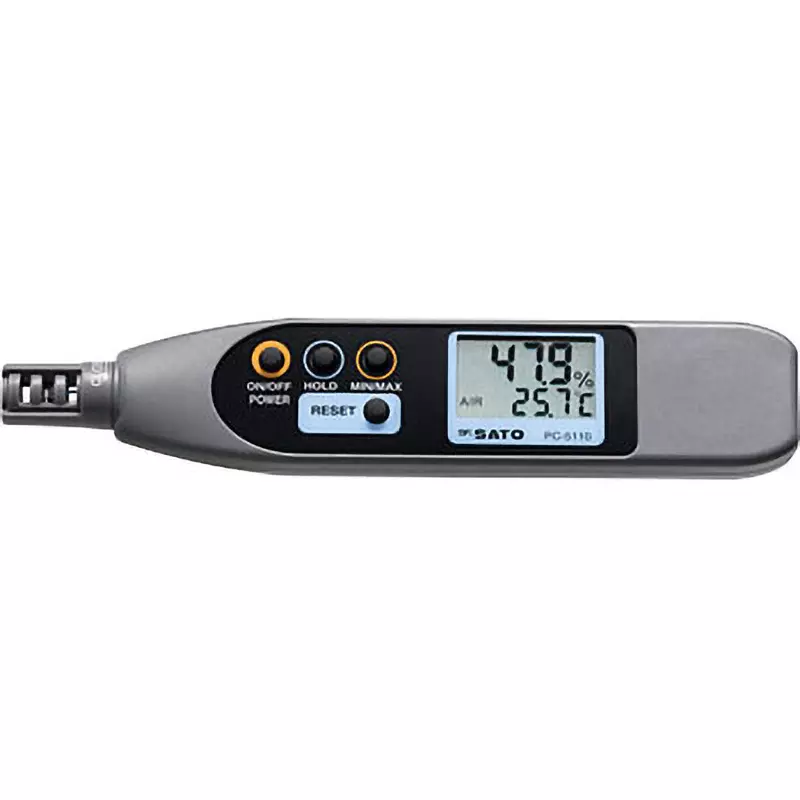 Sato Keiryoki Thermo-Hygrometer Thermo-hygrometer Type Button battery CR2032 1 piece Power Supply, PC-5110(8070-10)