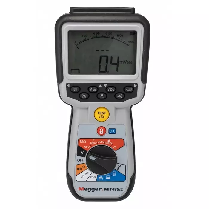 Megger MIT485 Insulation Tester, 50V Min, 500V Max, 200 GΩ Max, CAT IV - UKAS Calibration, 1004-742